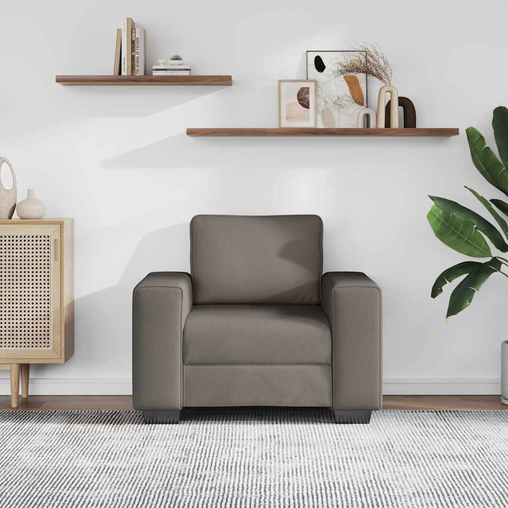 vidaXL Sessel Hellgrau 100x77x82 cm Cordstoff