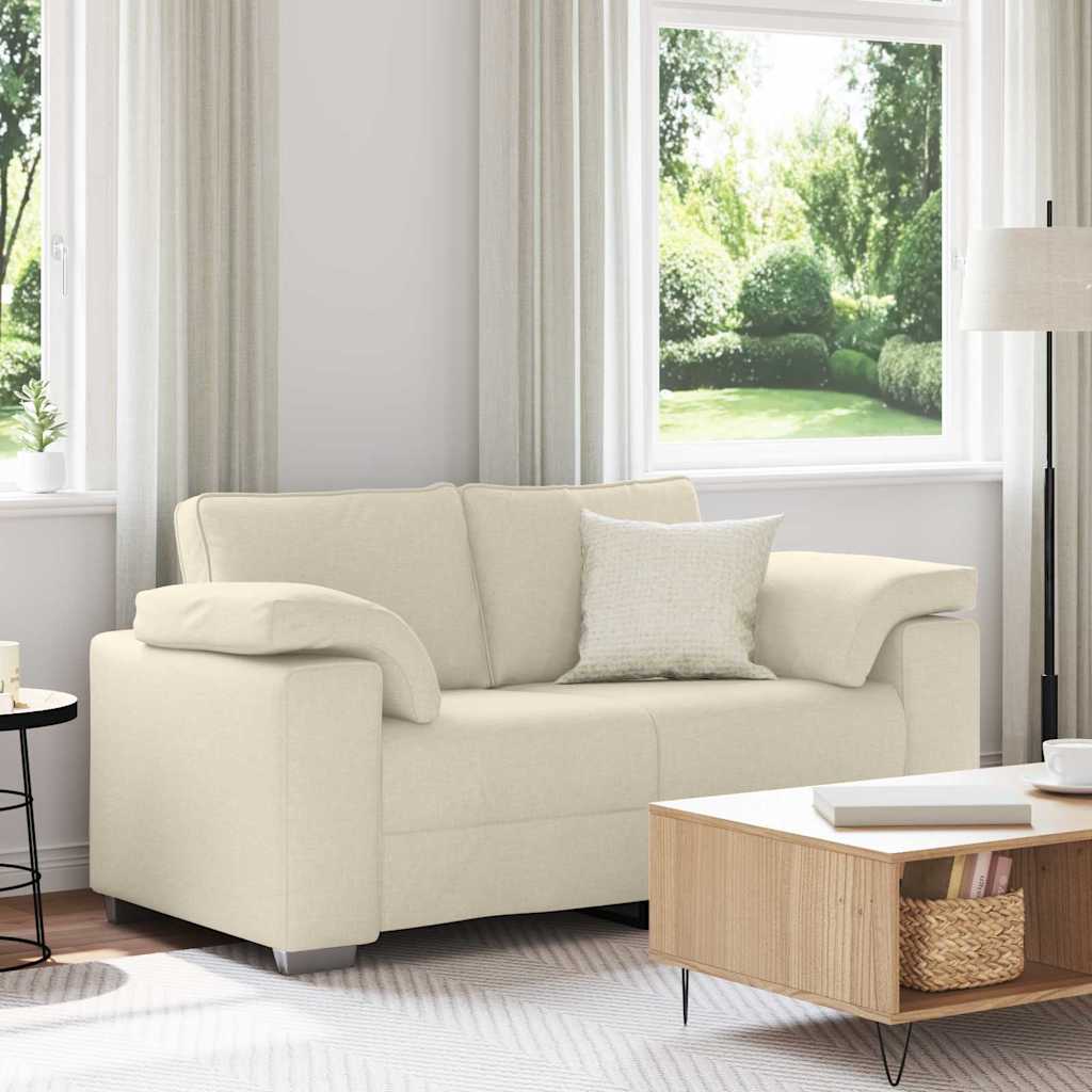 vidaXL 2-Sitzer Sofa Beige 160 cm Leinenmischgewebe