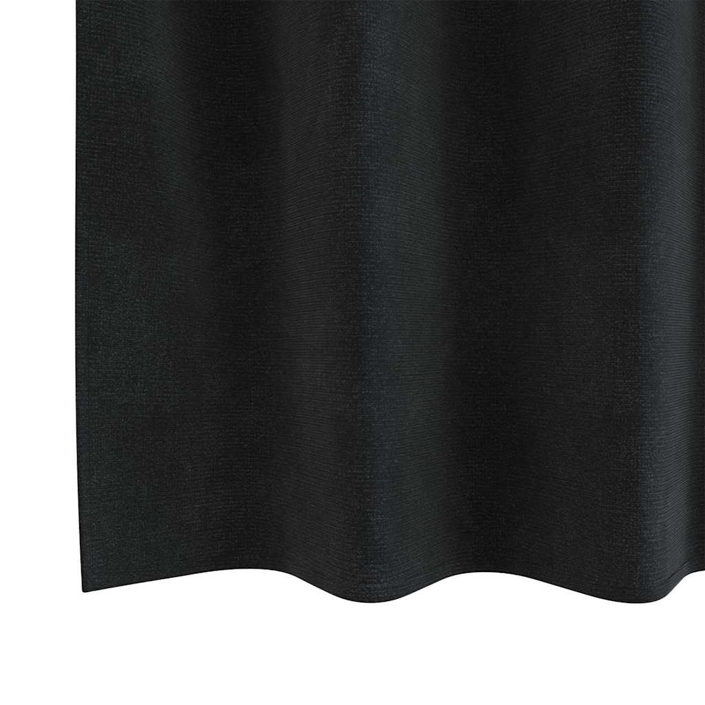 vidaXL Verdunkelungsvorhänge 2 pcs Schwarz 140 x 140 cm Samt