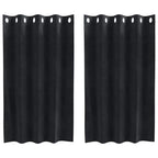 vidaXL Verdunkelungsvorhänge 2 pcs Schwarz 140 x 140 cm Samt