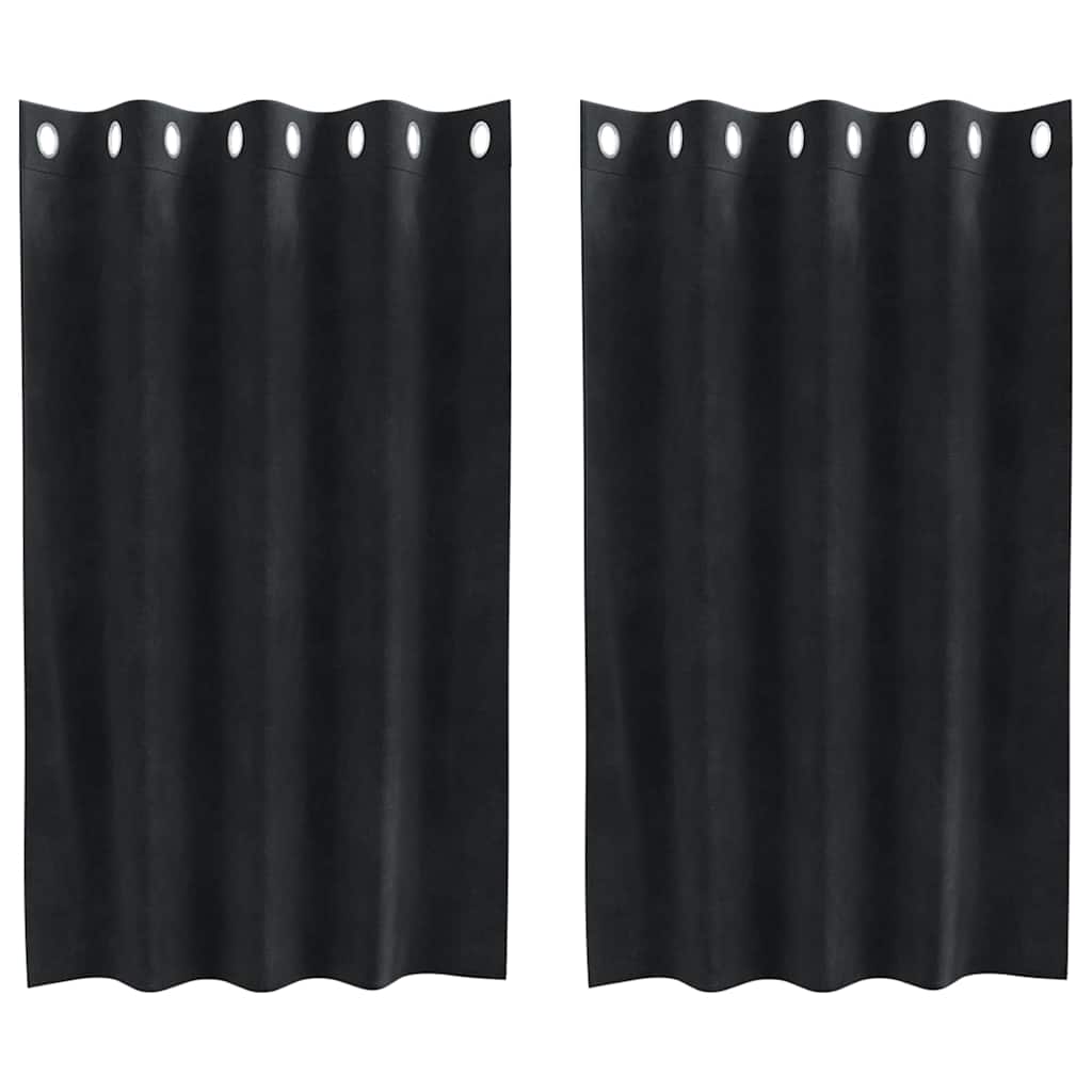 vidaXL Verdunkelungsvorhänge 2 pcs Schwarz 140 x 140 cm Samt