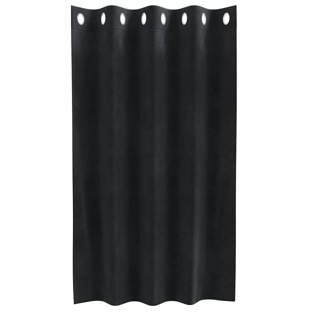 vidaXL Verdunkelungsvorhänge 2 pcs Schwarz 140 x 140 cm Samt