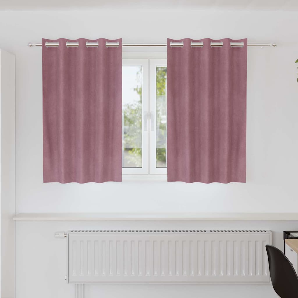 vidaXL Verdunkelungsvorhänge 2 pcs Dunkelrosa 140 x 140 cm Samt