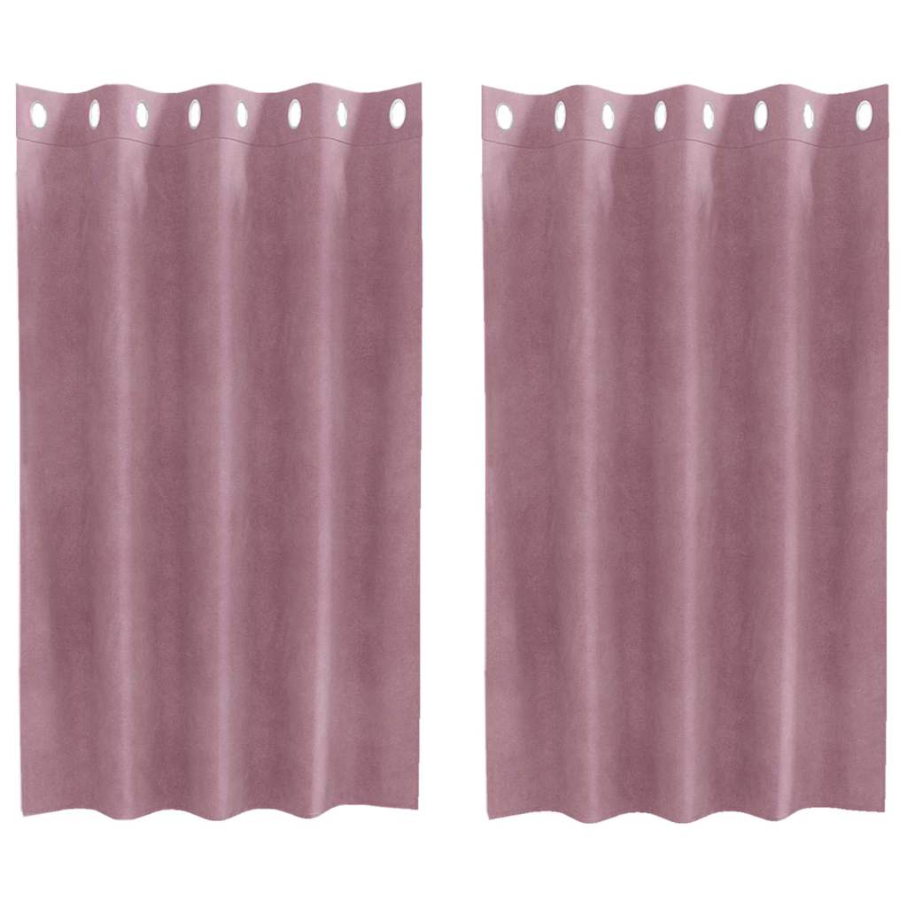 vidaXL Verdunkelungsvorhänge 2 pcs Dunkelrosa 140 x 140 cm Samt