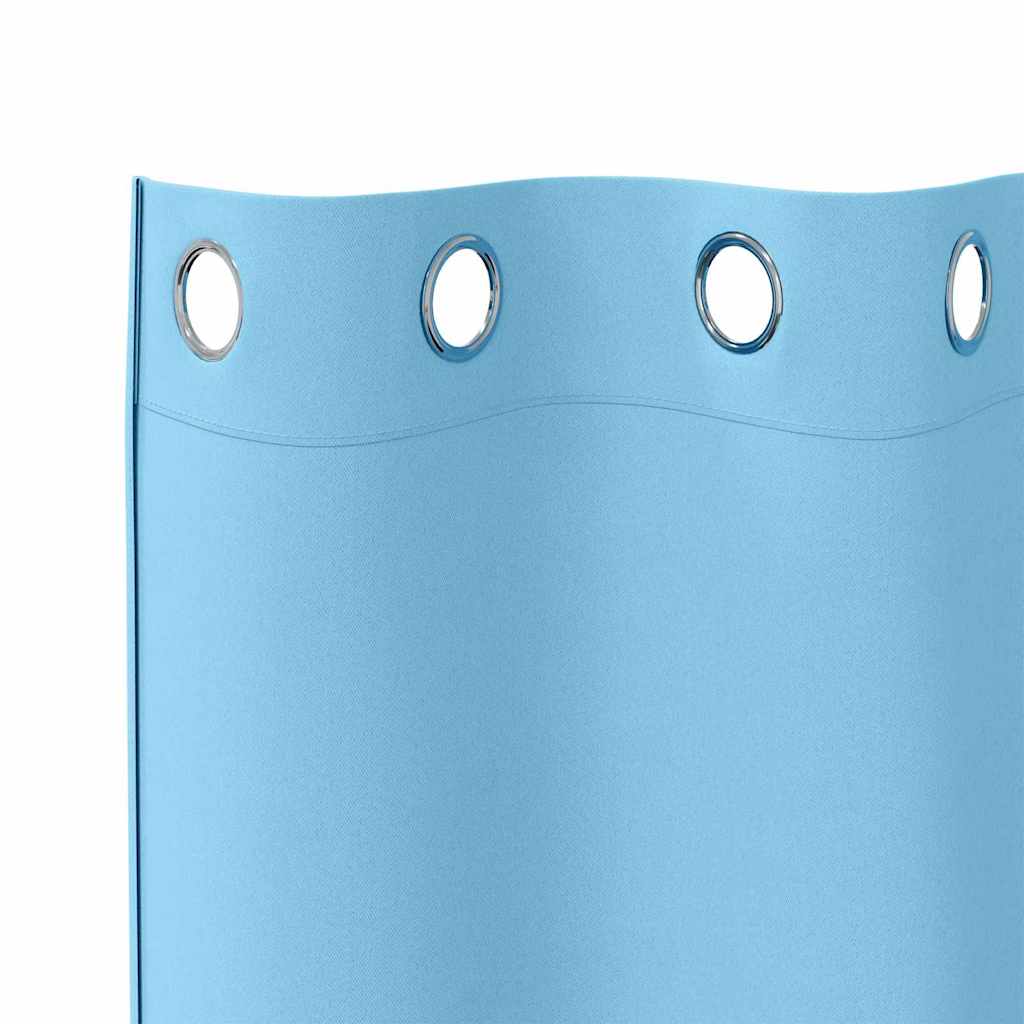 vidaXL Verdunkelungs-Vorhänge mit Ringen 2 pcs Himmelblau 140 x 140 cm