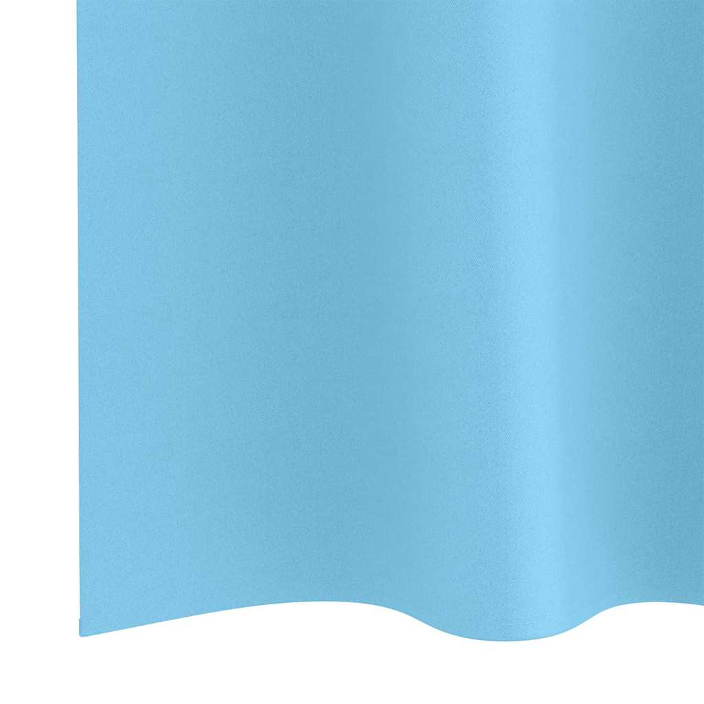 vidaXL Verdunkelungs-Vorhänge mit Ringen 2 pcs Himmelblau 140 x 140 cm