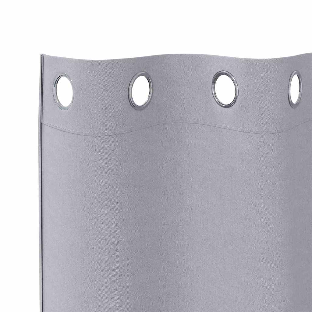 vidaXL Verdunkelungs-Vorhänge mit Ringen 2 pcs Metallic Grau