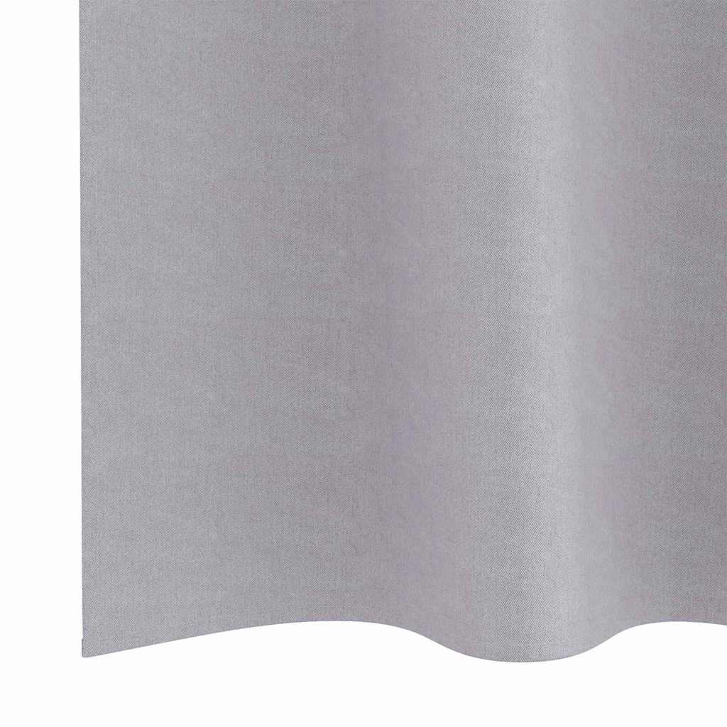 vidaXL Verdunkelungs-Vorhänge mit Ringen 2 pcs Metallic Grau