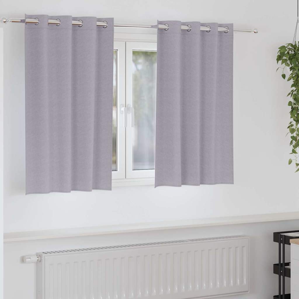 vidaXL Verdunkelungs-Vorhänge mit Ringen 2 pcs Metallic Grau