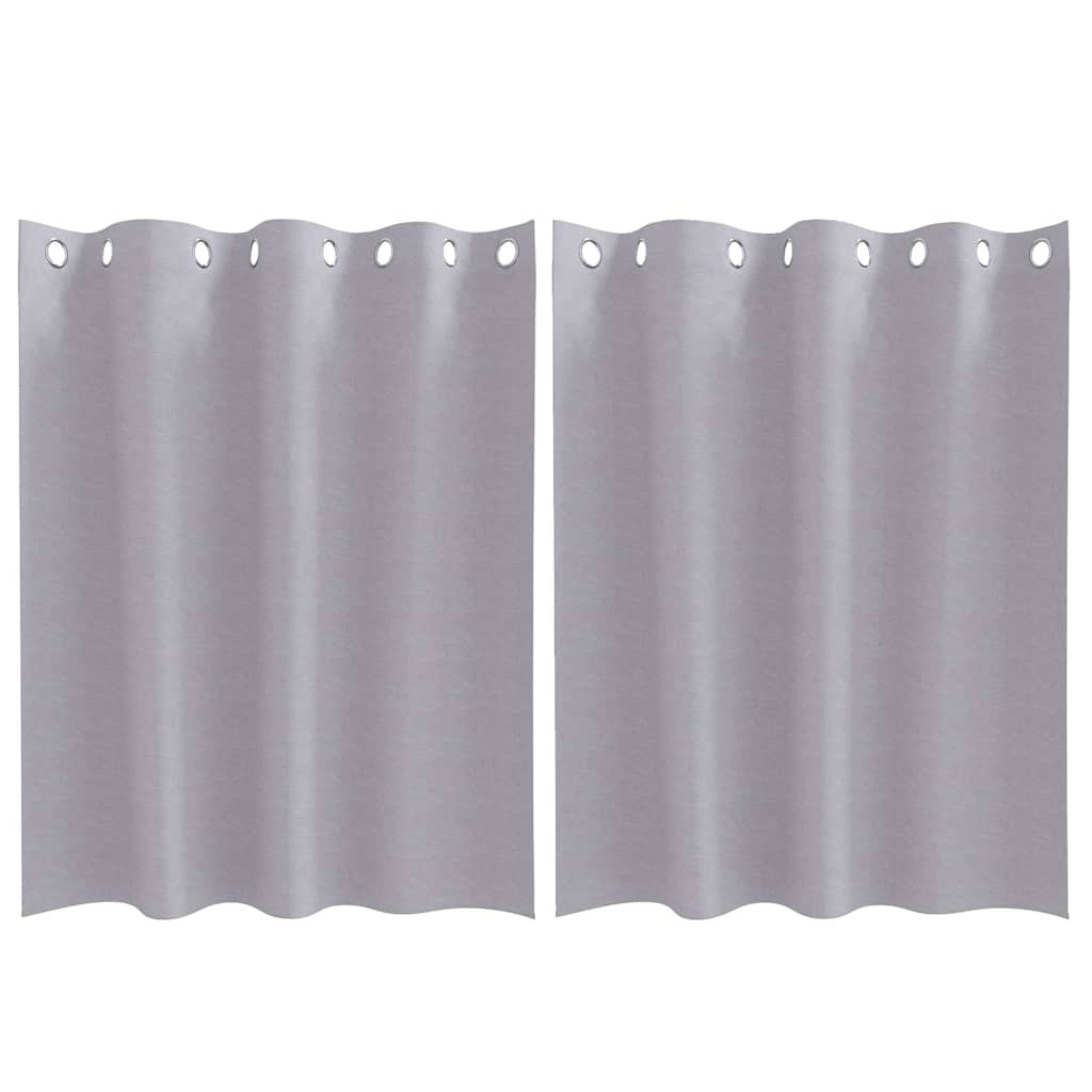 vidaXL Verdunkelungs-Vorhänge mit Ringen 2 pcs Metallic Grau