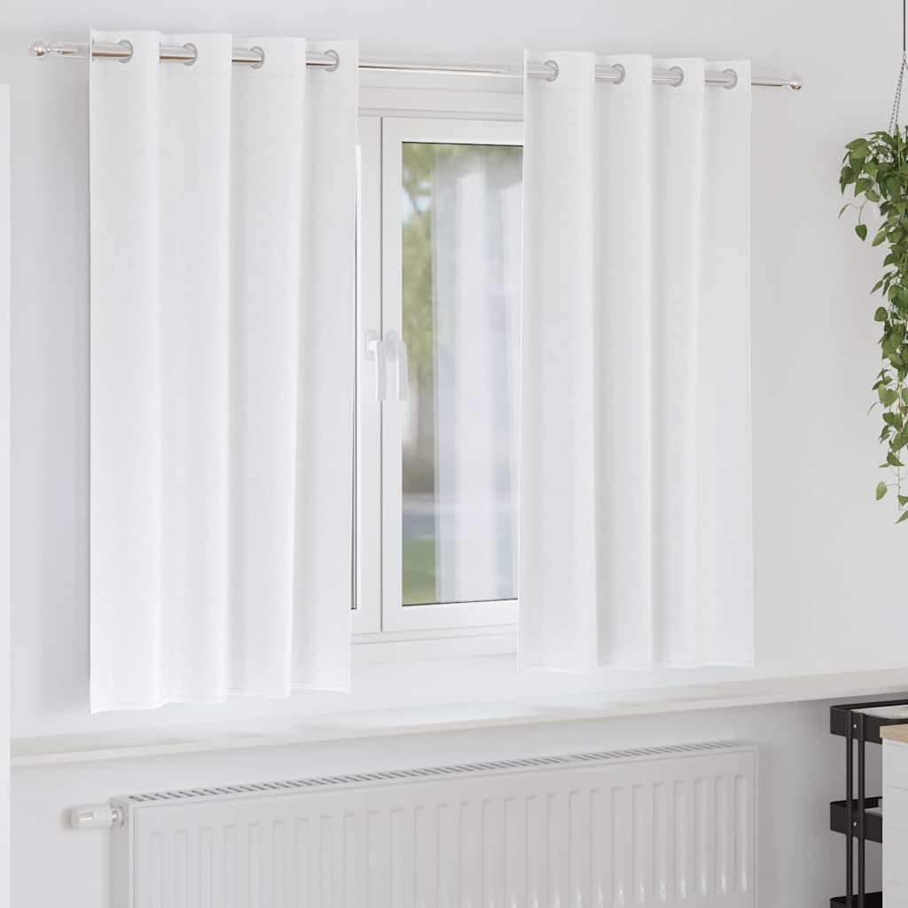 vidaXL Verdunkelungs-Vorhänge mit Ringen 2 pcs Reinweiß 175 x 140 cm
