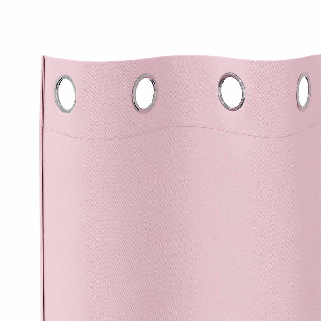 vidaXL Verdunkelungs-Vorhänge mit Ringen 2 pcs Babyrosa 140 x 140 cm