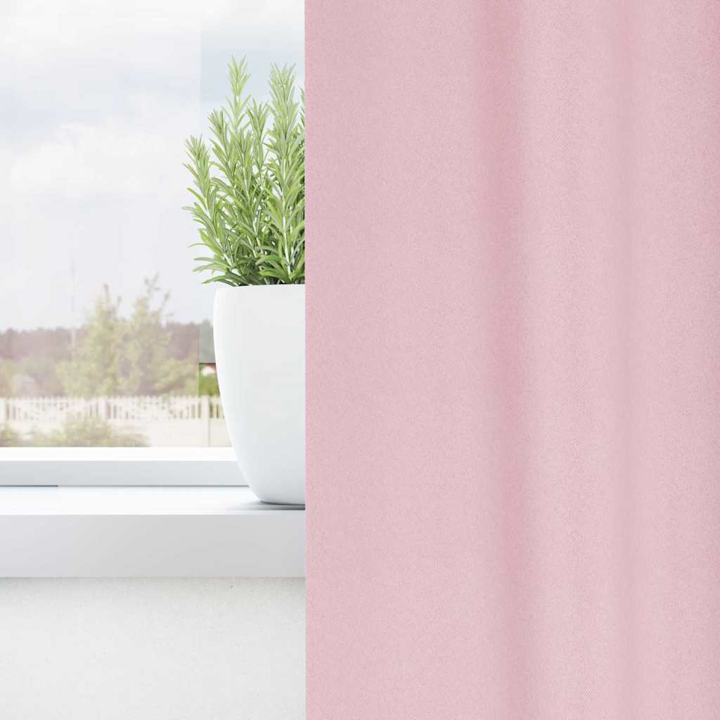 vidaXL Verdunkelungs-Vorhänge mit Ringen 2 pcs Babyrosa 140 x 140 cm