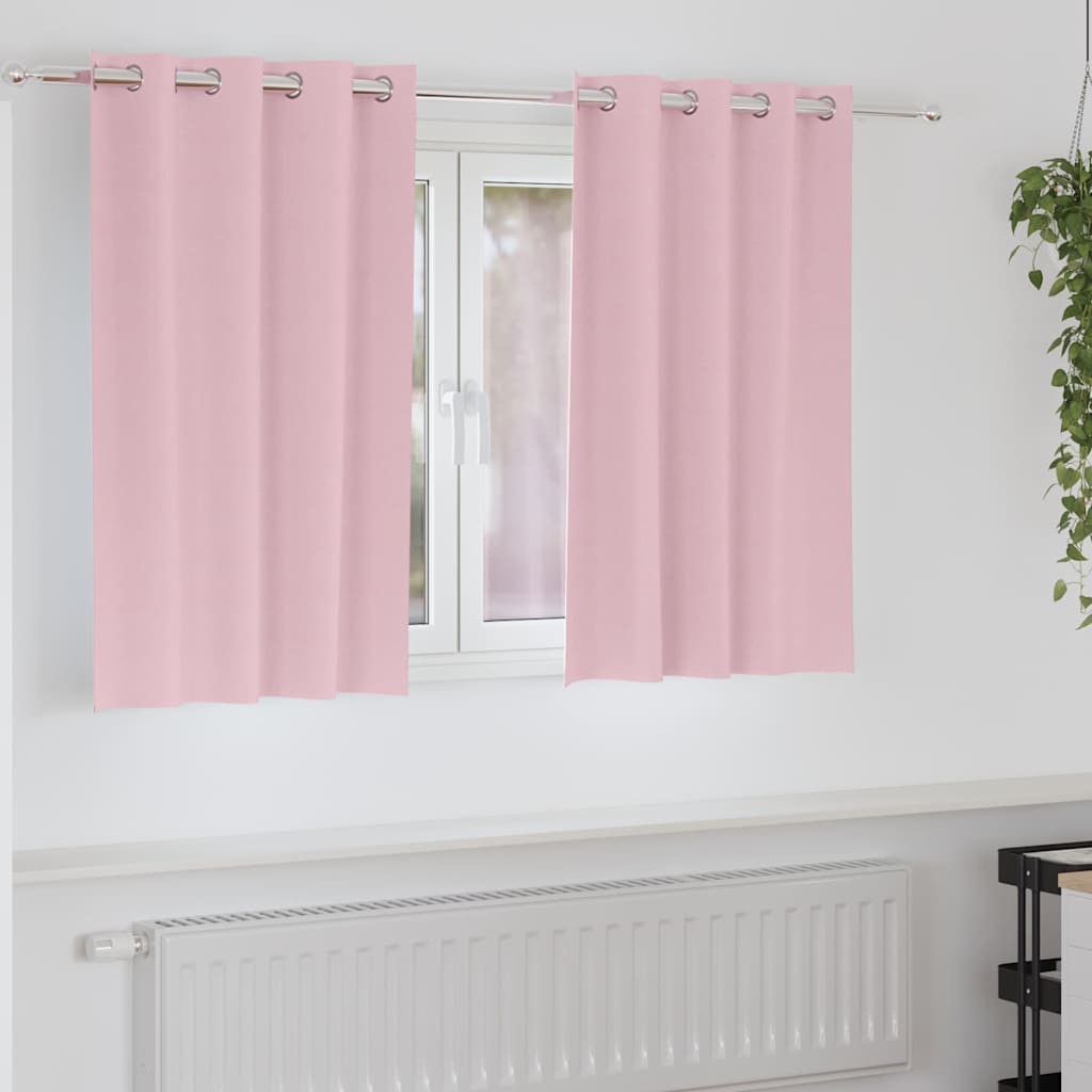 vidaXL Verdunkelungs-Vorhänge mit Ringen 2 pcs Babyrosa 140 x 140 cm