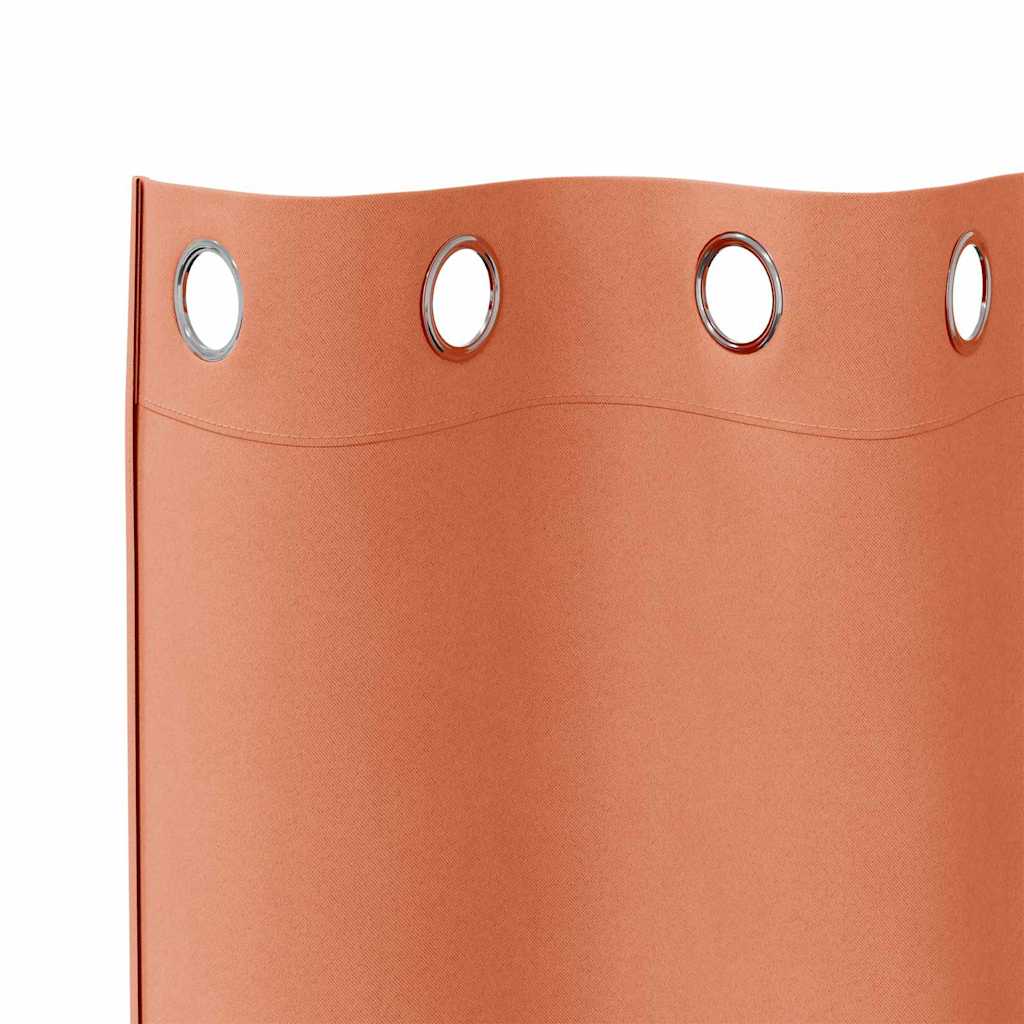 vidaXL Verdunkelungs-Vorhänge mit Ringen 2 pcs Terrakotta 140 x 140 cm