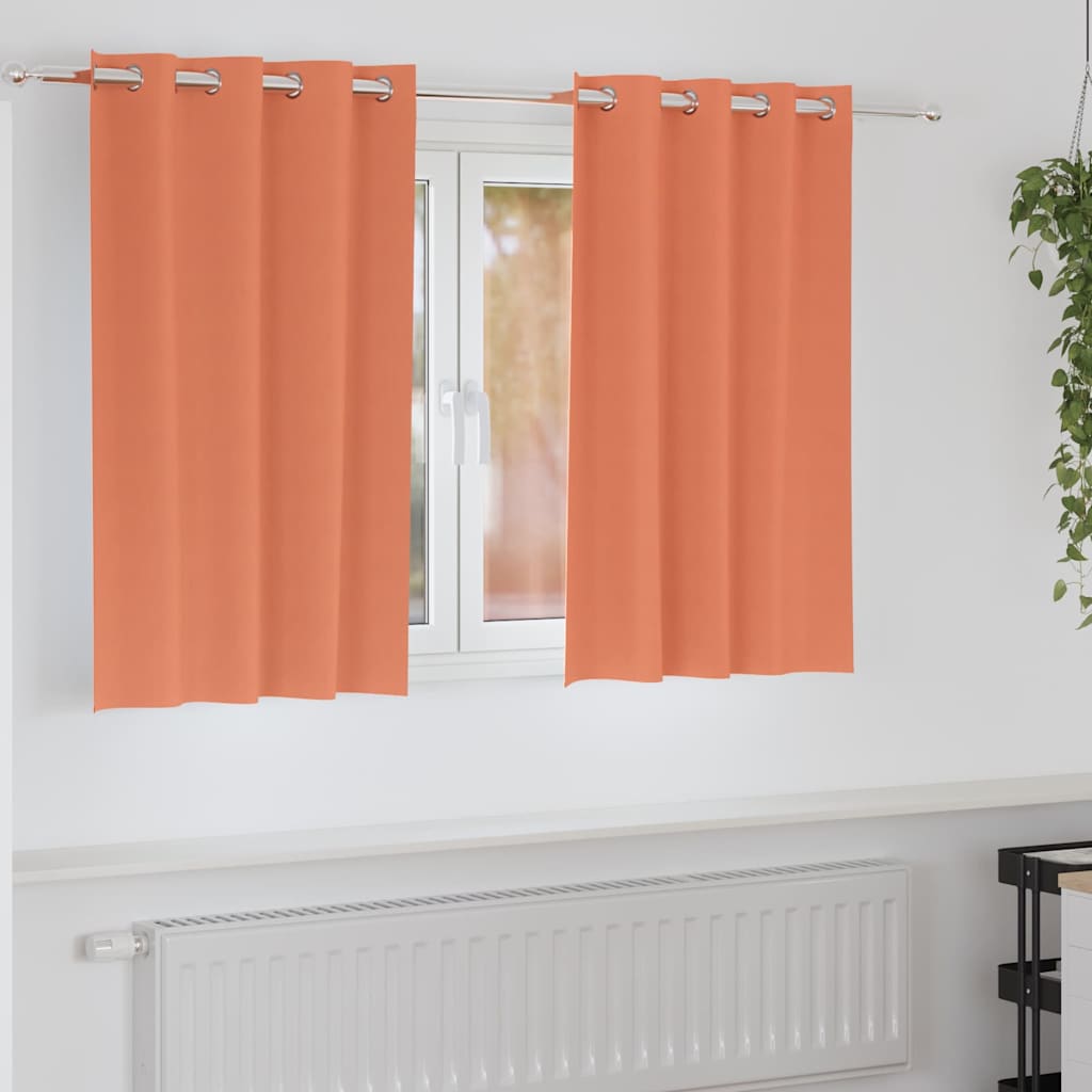 vidaXL Verdunkelungs-Vorhänge mit Ringen 2 pcs Terrakotta 140 x 140 cm