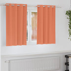 vidaXL Verdunkelungs-Vorhänge mit Ringen 2 pcs Terrakotta 140 x 140 cm