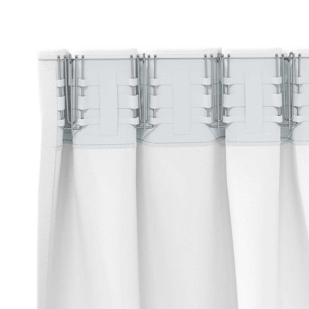 vidaXL Verdunkelungs-Vorhänge mit Ringen 2 pcs Hellweiß 140 x 140 cm