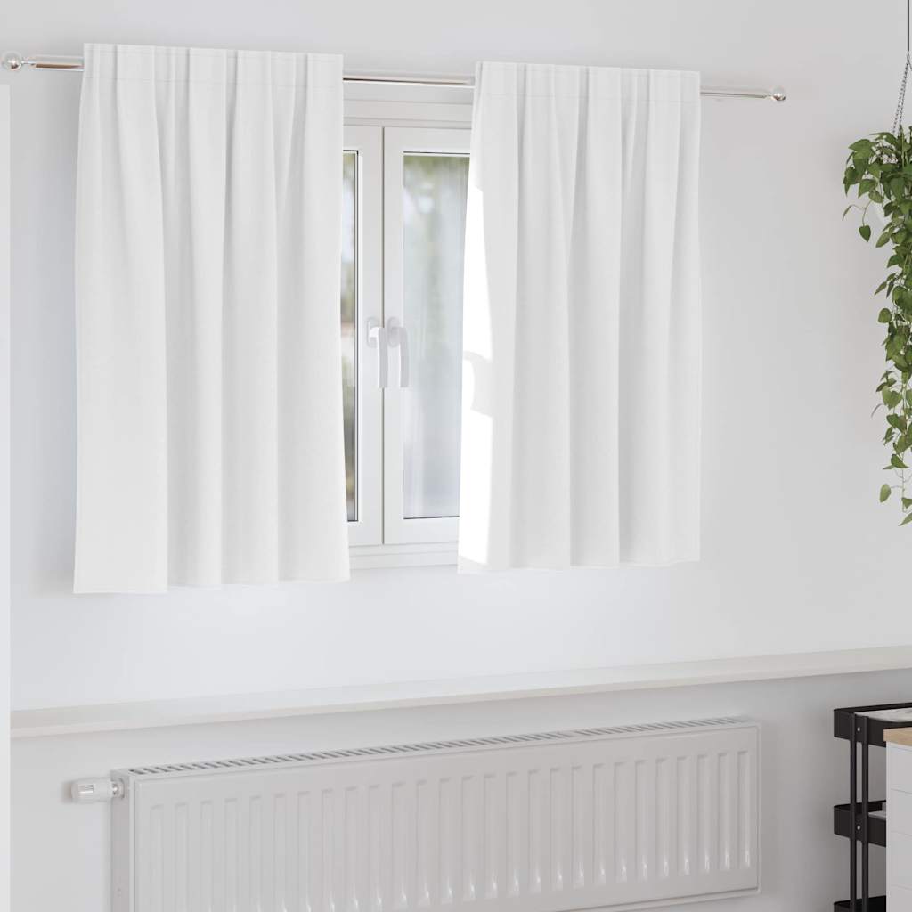 vidaXL Verdunkelungs-Vorhänge mit Ringen 2 pcs Hellweiß 140 x 140 cm