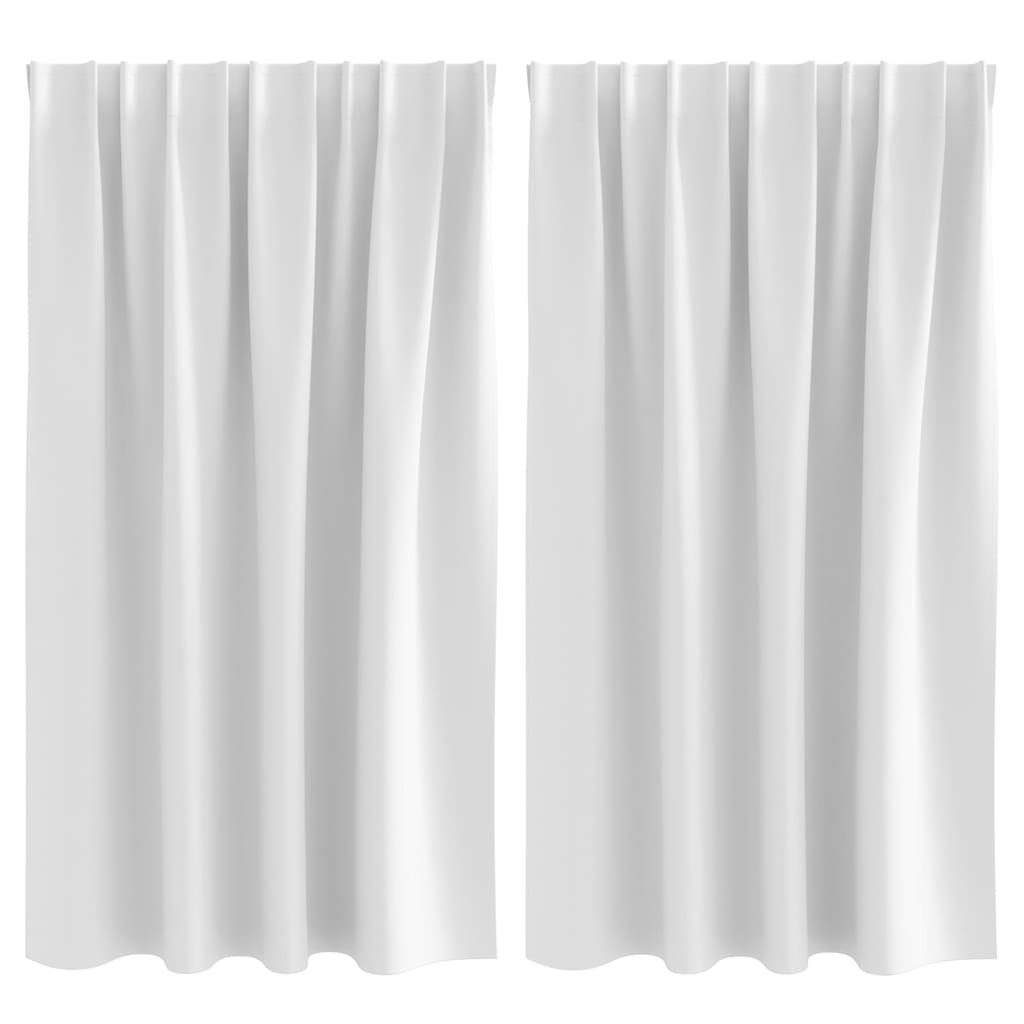 vidaXL Verdunkelungs-Vorhänge mit Ringen 2 pcs Hellweiß 140 x 140 cm