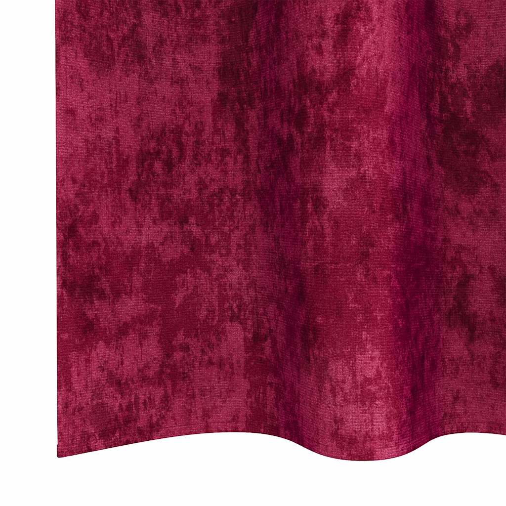 vidaXL Samtvorhänge mit Vorhängen 2 pcs Weinrot 140 x 140 cm Samt