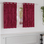 vidaXL Samtvorhänge mit Vorhängen 2 pcs Weinrot 140 x 140 cm Samt