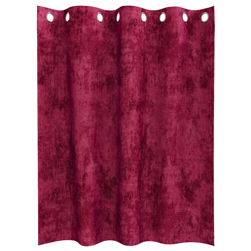 vidaXL Samtvorhänge mit Vorhängen 2 pcs Weinrot 140 x 140 cm Samt