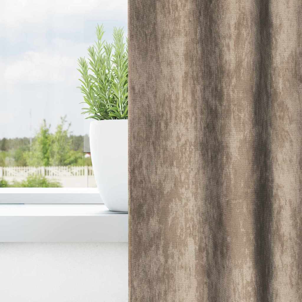 vidaXL Samtvorhänge mit Vorhängen 2 pcs Champagner 140 x 140 cm Samt