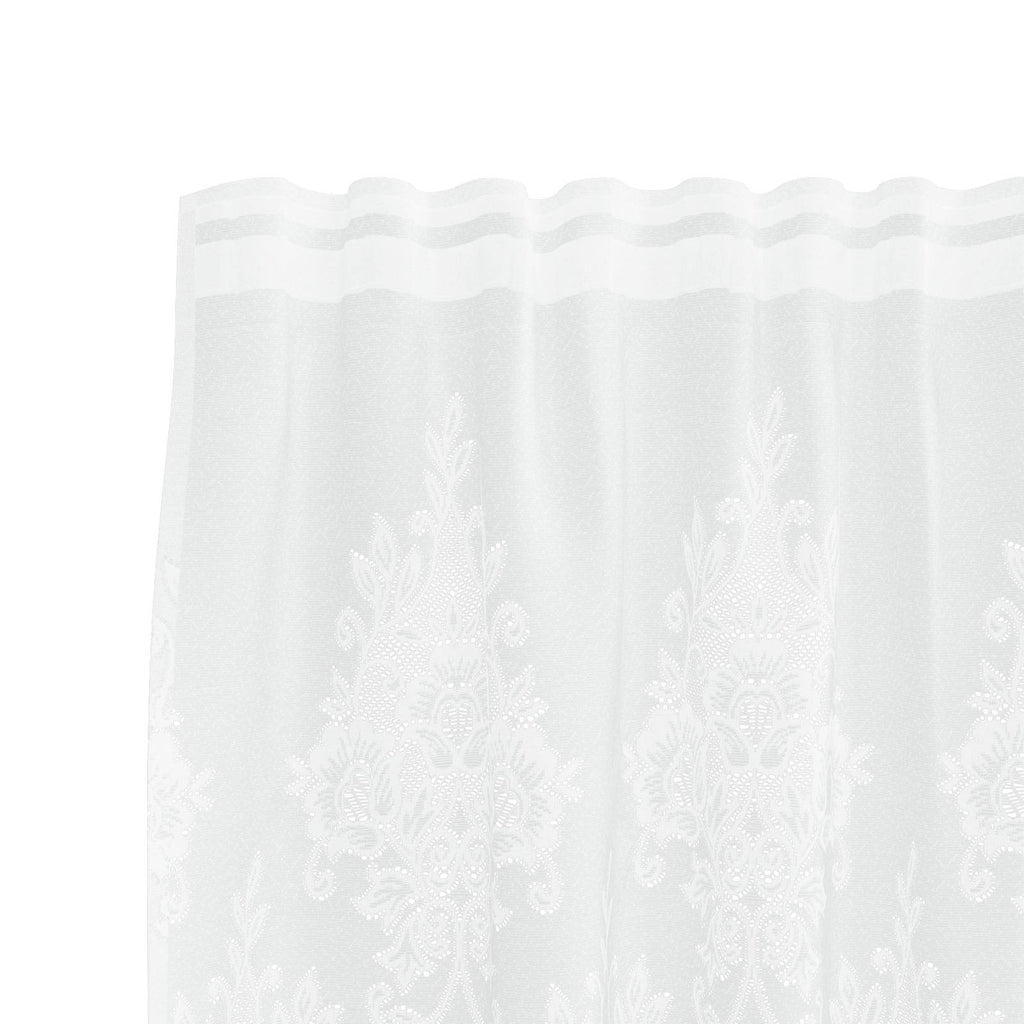 vidaXL Spitzenvorhang mit Vorhängen Floral Weiß 80 x 150 cm Polyester