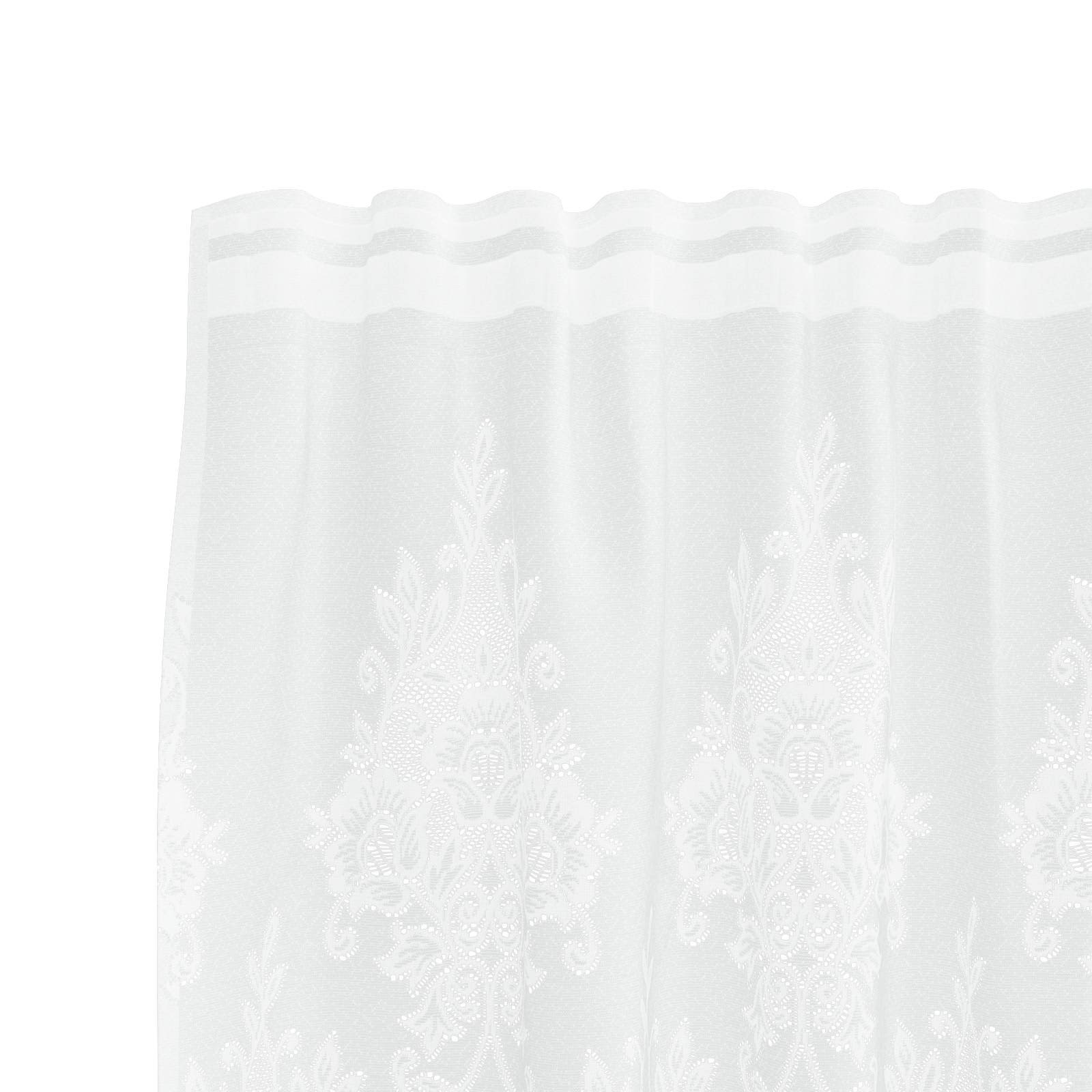 vidaXL Spitzenvorhang mit Vorhängen Floral Weiß 80 x 150 cm Polyester