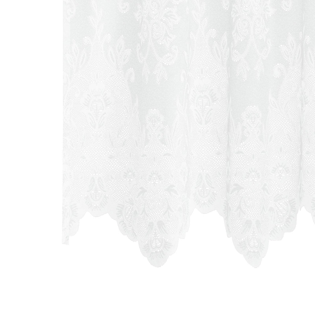 vidaXL Spitzenvorhang mit Vorhängen Floral Weiß 80 x 150 cm Polyester