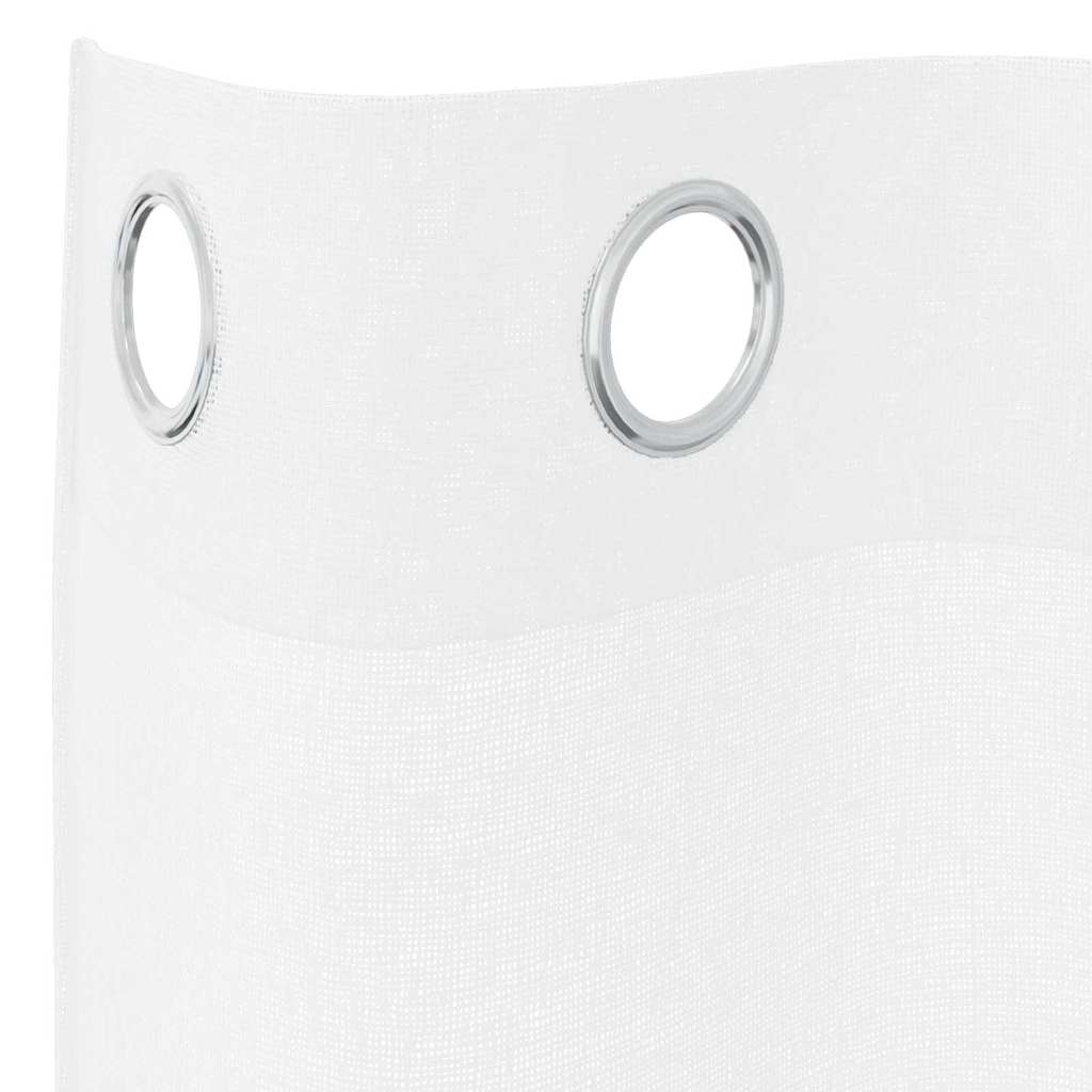 vidaXL Voile-Vorhang mit Vorhängen 2 pcs Weiß 140 x 140 cm Polyester