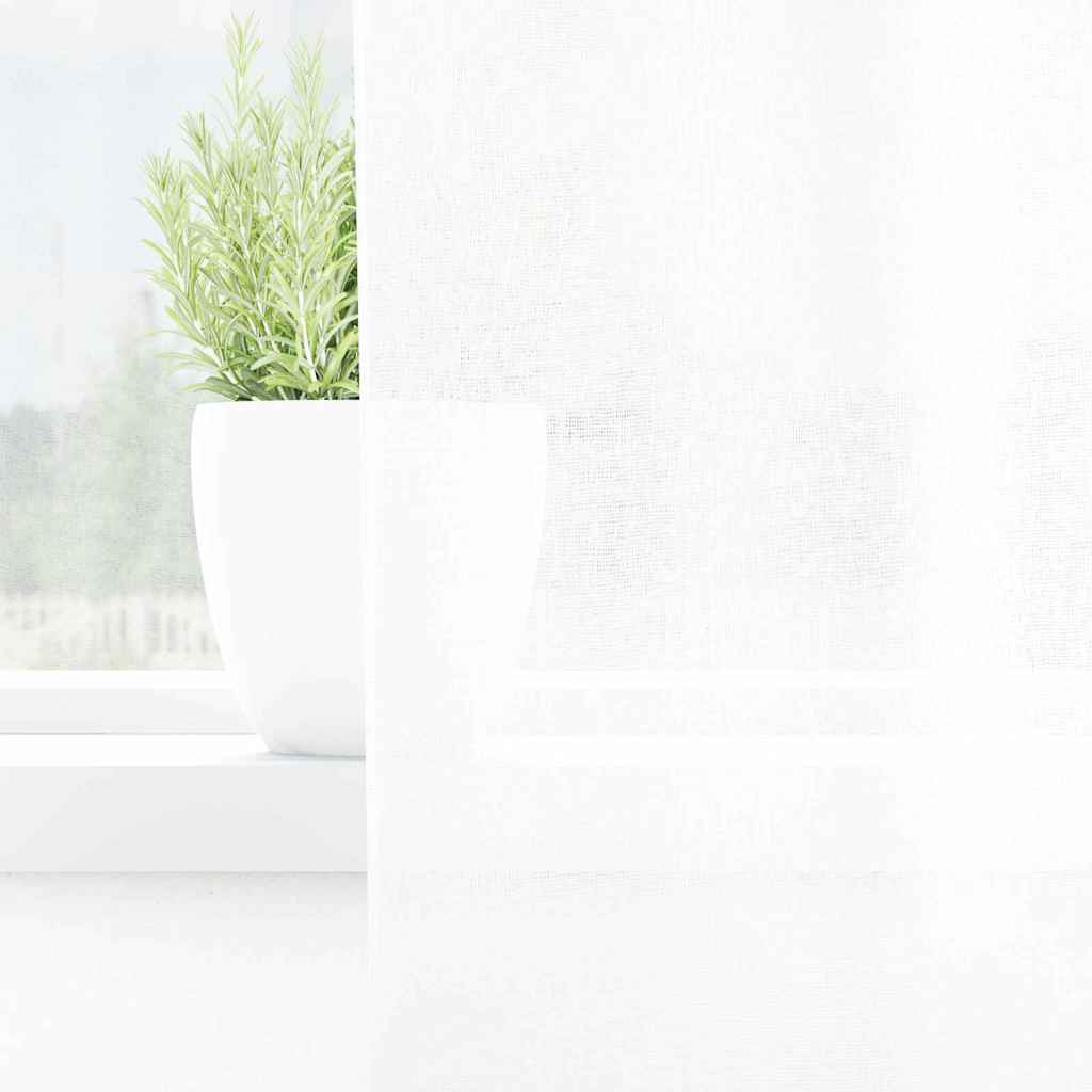 vidaXL Voile-Vorhang mit Vorhängen 2 pcs Weiß 140 x 140 cm Polyester