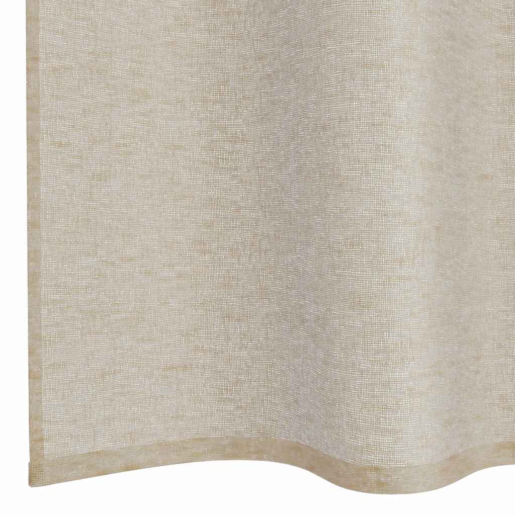vidaXL Voile-Vorhang mit Vorhängen 2 pcs Sand 140 x 140 cm Polyester