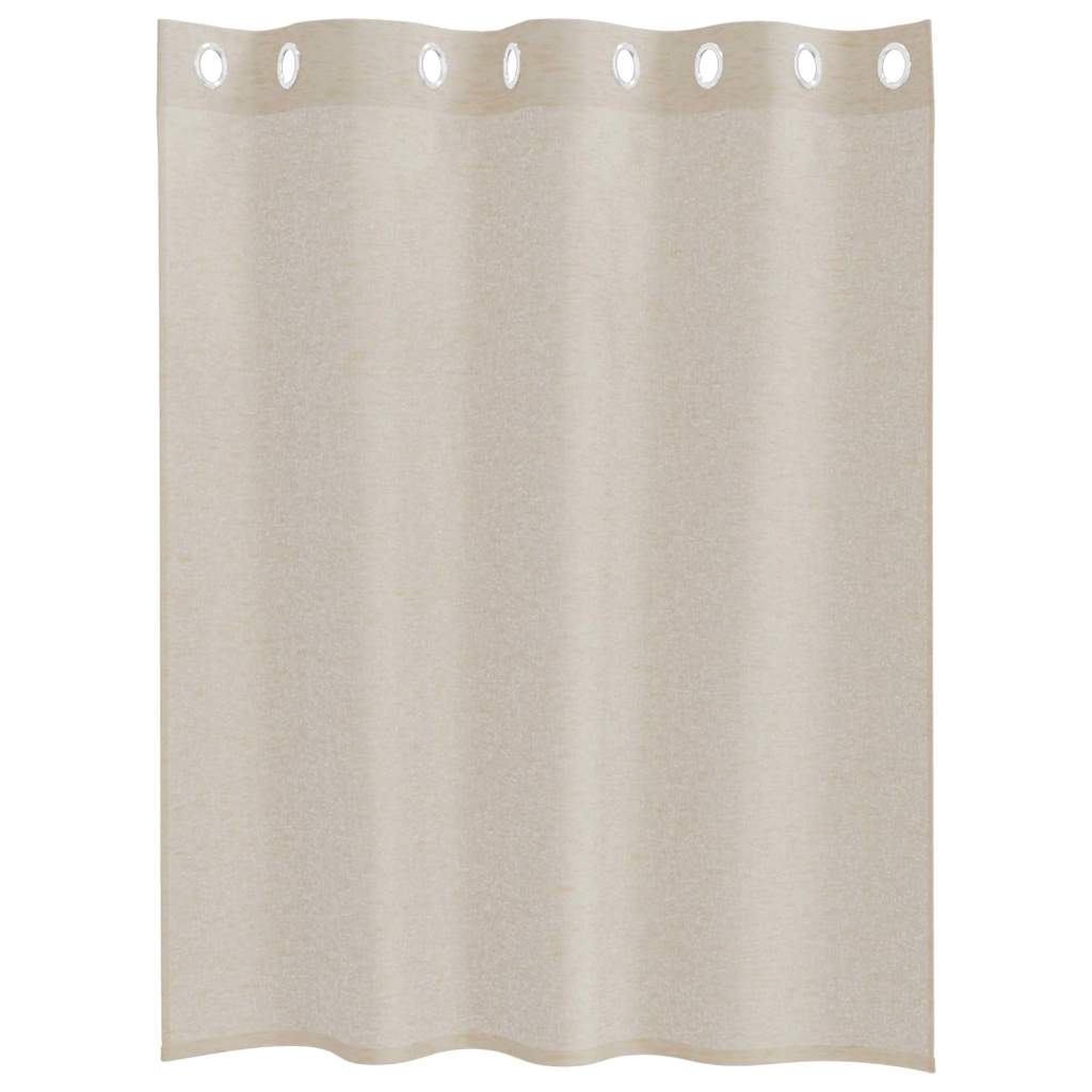vidaXL Voile-Vorhang mit Vorhängen 2 pcs Sand 140 x 140 cm Polyester