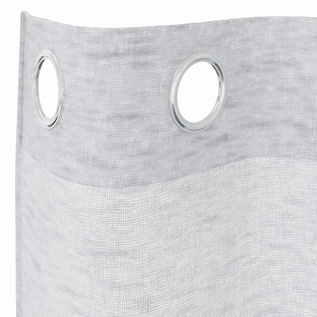 vidaXL Voile-Vorhang 2 pcs Hellgrau 140 x 140 cm Polyester