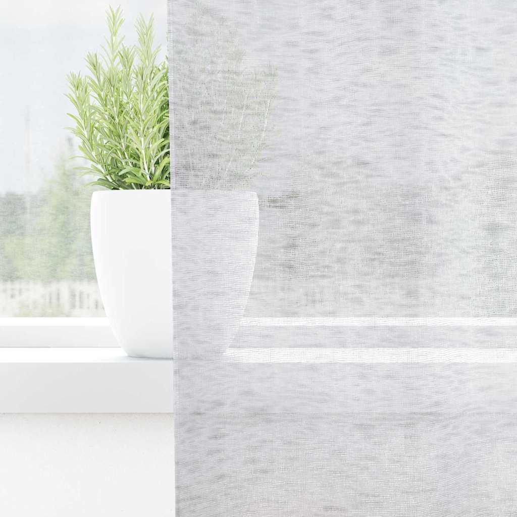 vidaXL Voile-Vorhang 2 pcs Hellgrau 140 x 140 cm Polyester