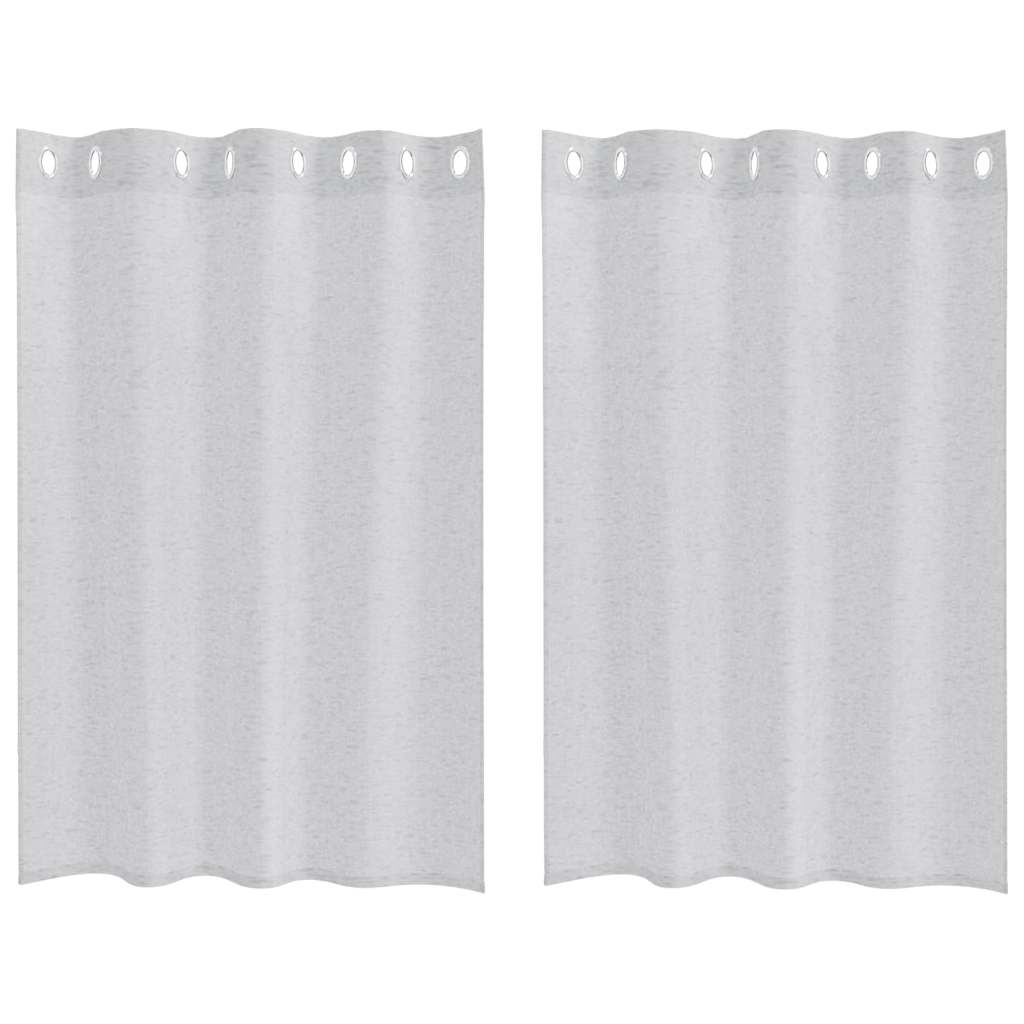 vidaXL Voile-Vorhang 2 pcs Hellgrau 140 x 140 cm Polyester