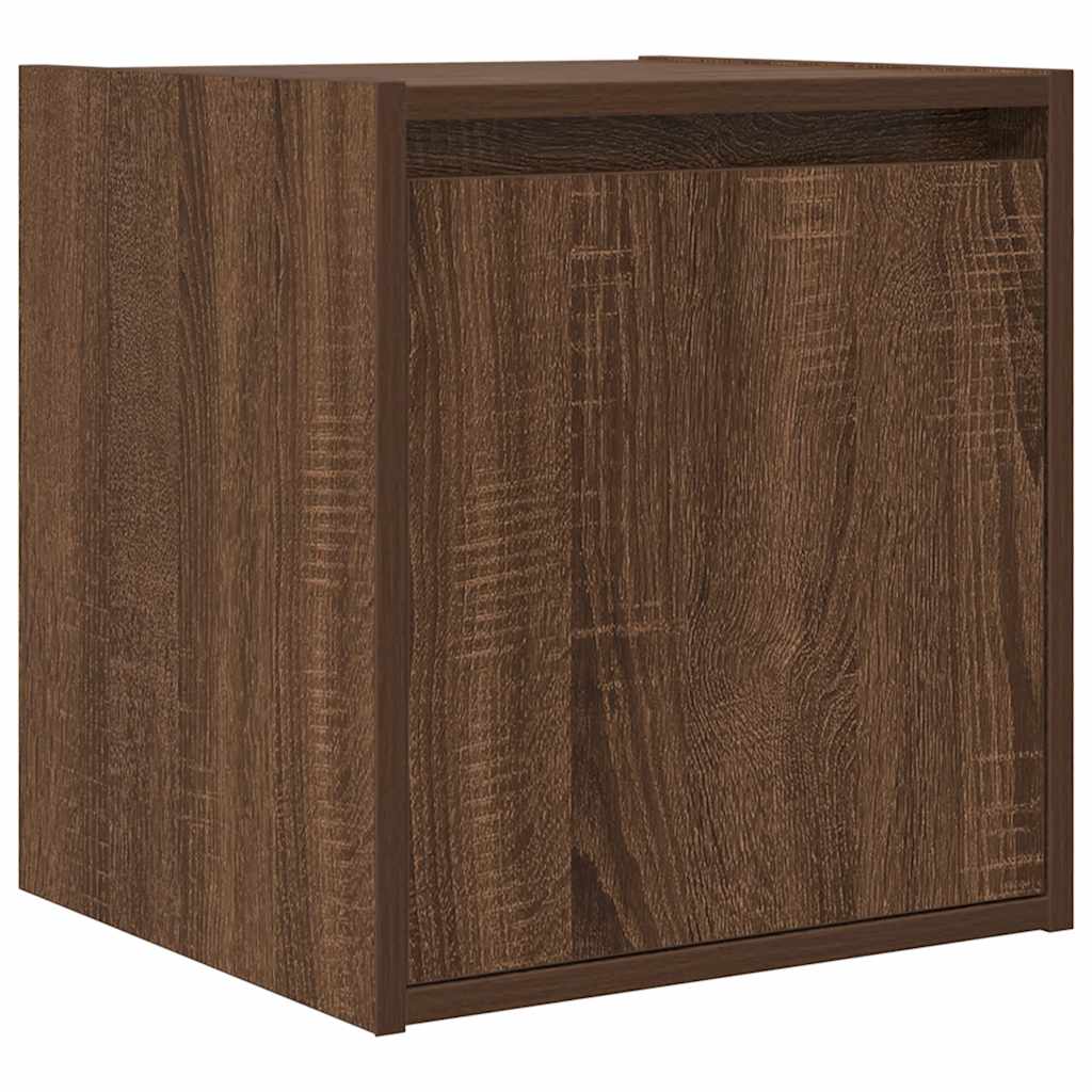 vidaXL Wand-Nachttische 2 Stk. Braun Eichen-Optik 38x34x40 cm