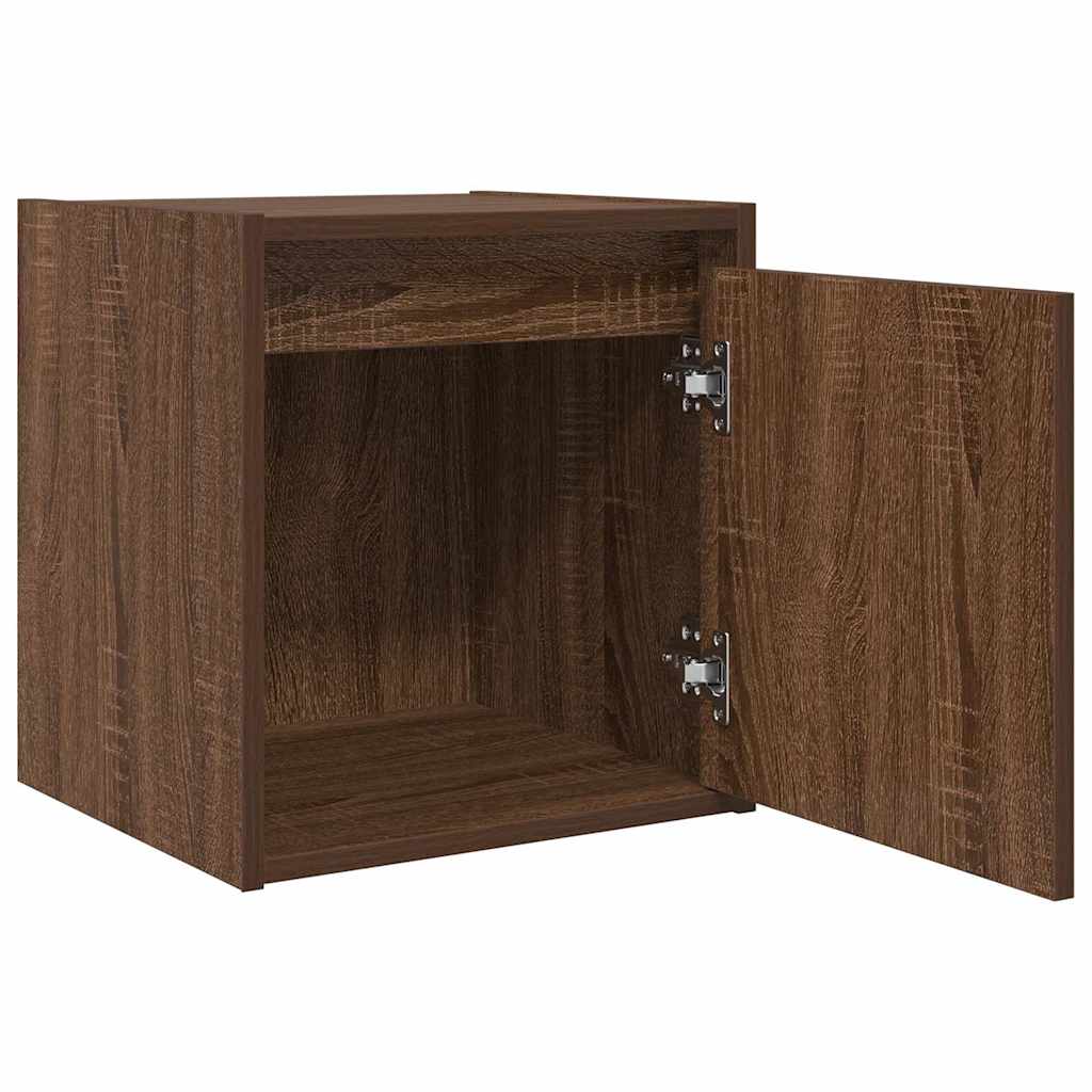 vidaXL Wand-Nachttische 2 Stk. Braun Eichen-Optik 38x34x40 cm