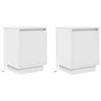 vidaXL Nachttische mit LED-Leuchten 2 Stk. Weiß 38x34x50 cm