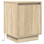 vidaXL Nachttisch mit LED-Leuchten Sonoma-Eiche 38x34x50 cm