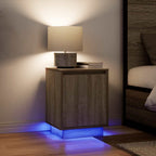 vidaXL Nachttisch mit LED-Leuchten Sonoma-Eiche 38x34x50 cm