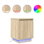 vidaXL Nachttische mit LED-Leuchten 2 Stk. Sonoma-Eiche 38x34x50 cm