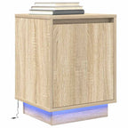 vidaXL Nachttische mit LED-Leuchten 2 Stk. Sonoma-Eiche 38x34x50 cm