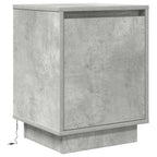 vidaXL Nachttisch mit LED-Leuchten Betongrau 38x34x50 cm