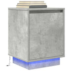 vidaXL Nachttische mit LED-Leuchten 2 Stk. Betongrau 38x34x50 cm