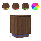 vidaXL Nachttisch mit LED-Leuchten Braun Eichen-Optik 38x34x50 cm