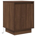vidaXL Nachttisch mit LED-Leuchten Braun Eichen-Optik 38x34x50 cm