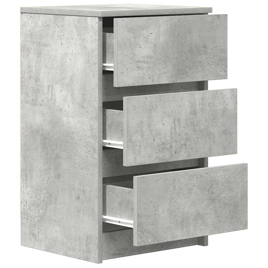 vidaXL Nachttisch mit 3 Schubladen Betongrau 39x35x65 cm